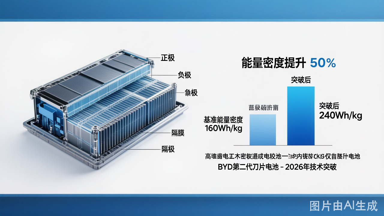 比亚迪第二代刀片电池发布：能量密度提升5